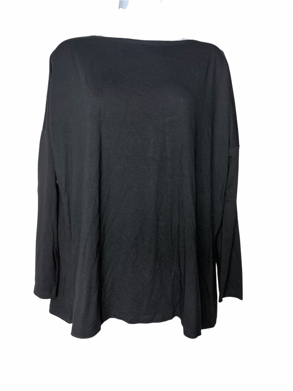 Hatch Black Wide-Neck Long Sleeve Tee